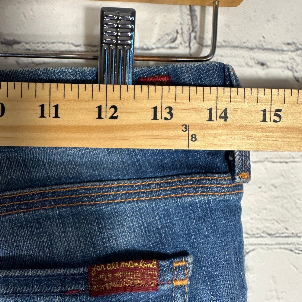 7 For All Mankind Blue Wide Leg Jeans - Picture 6 of 14